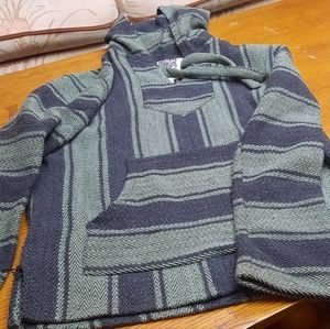 Poncho Green and Black- Original Senor Lopez - Medium